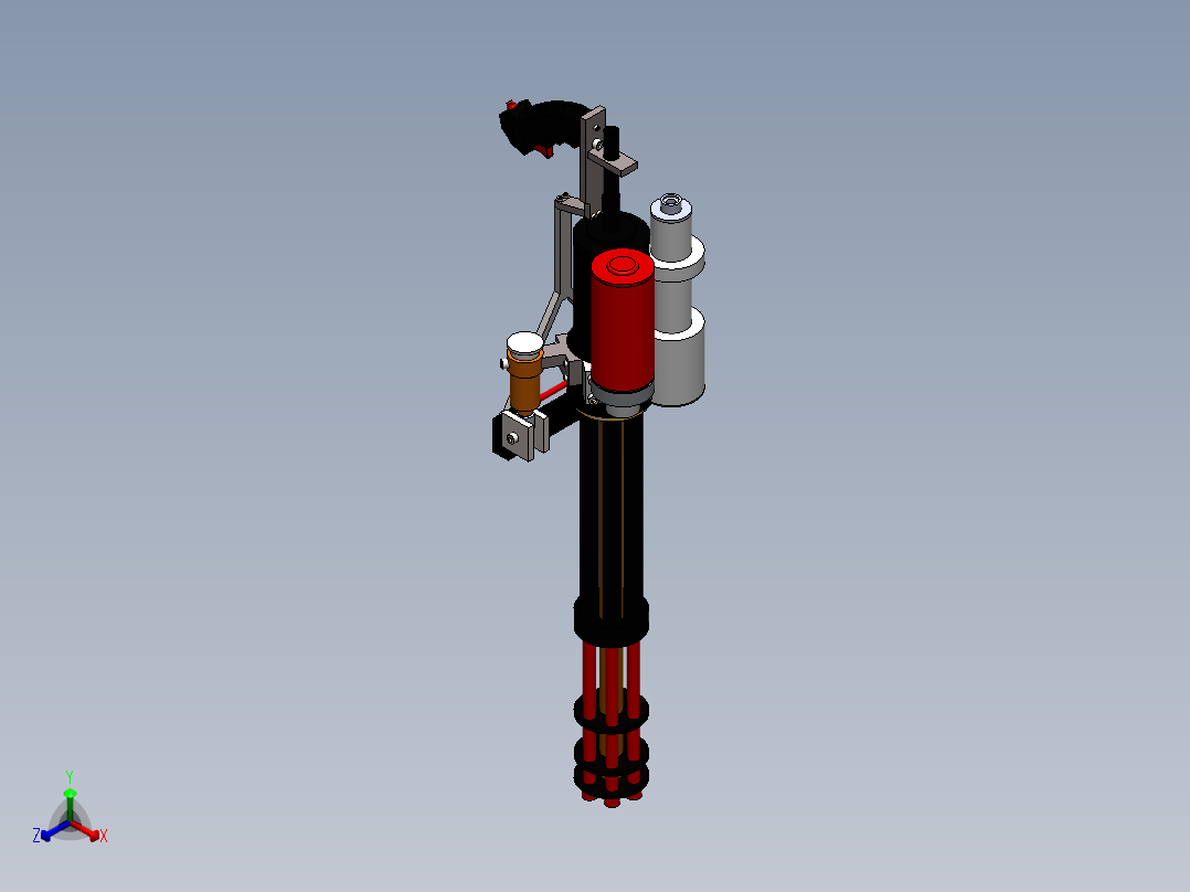 手枪左轮冲锋枪老式狙击步枪设计3D图纸cgpdesign-academy-mini-gun-design-by-sami-ohran SW正等轴测图
