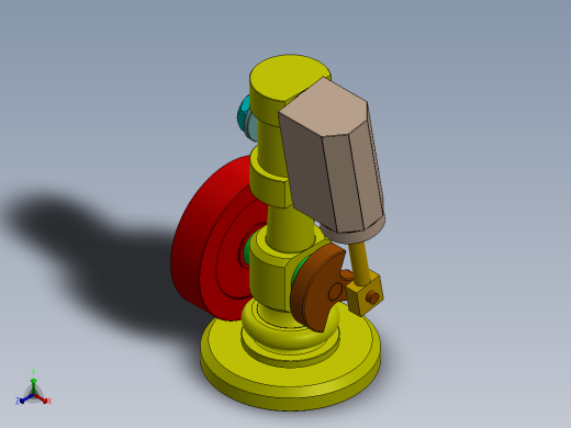 单缸摇摆蒸汽机wobbler-steam-engine-2832-模型格式为 sw