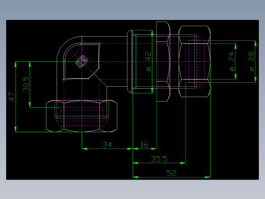 PARKER管接头EO Bulkhead elbow WSV28L71(16)_front
