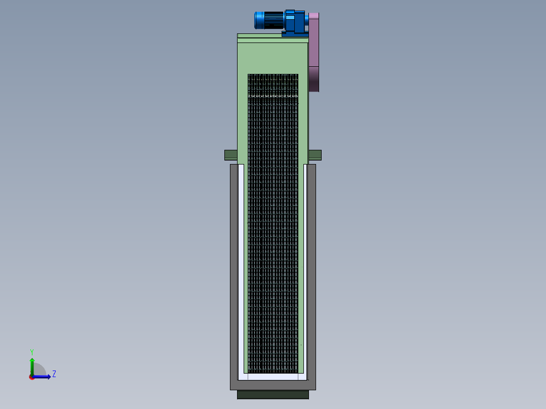 回转式除污格栅机左视图