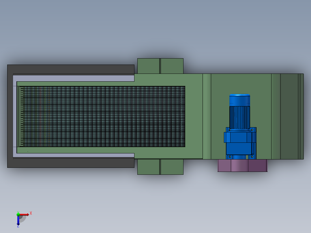 回转式除污格栅机俯视图