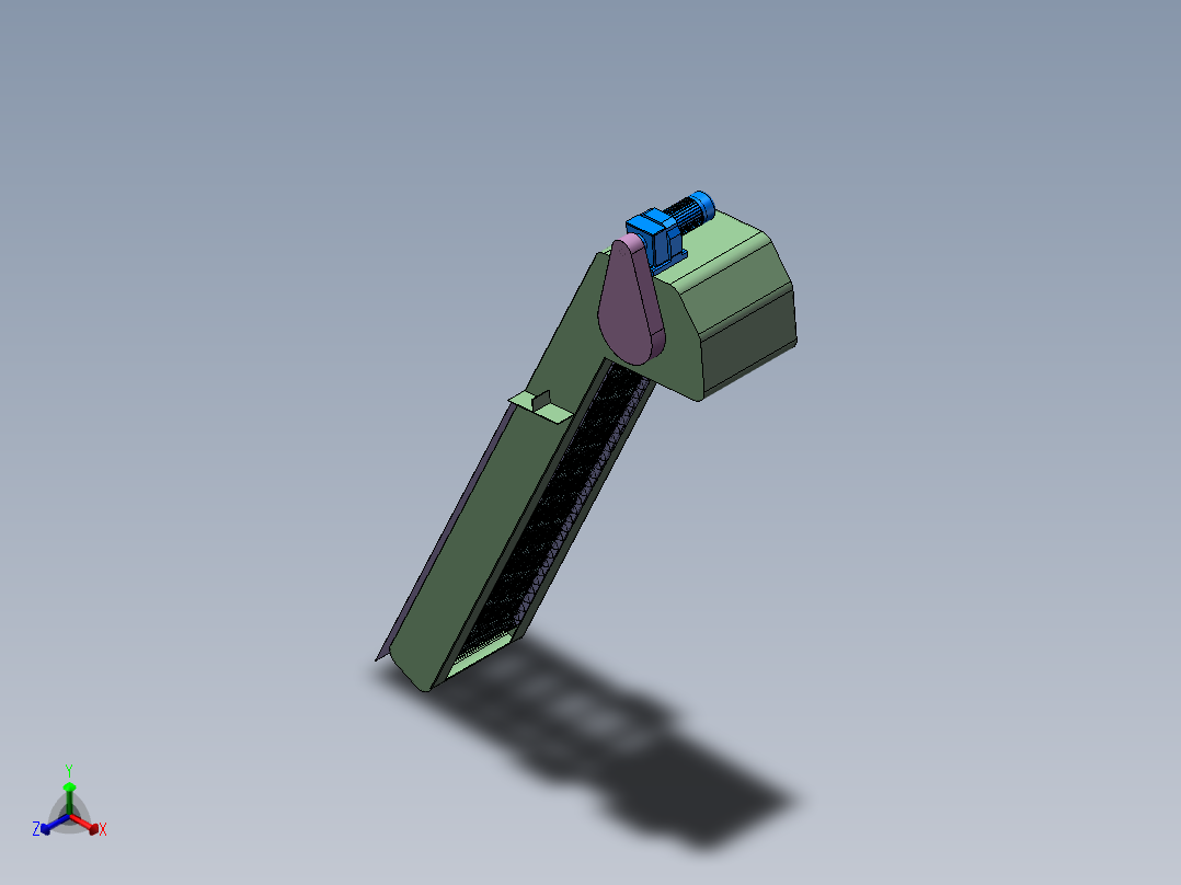 回转式除污格栅机正等轴测图