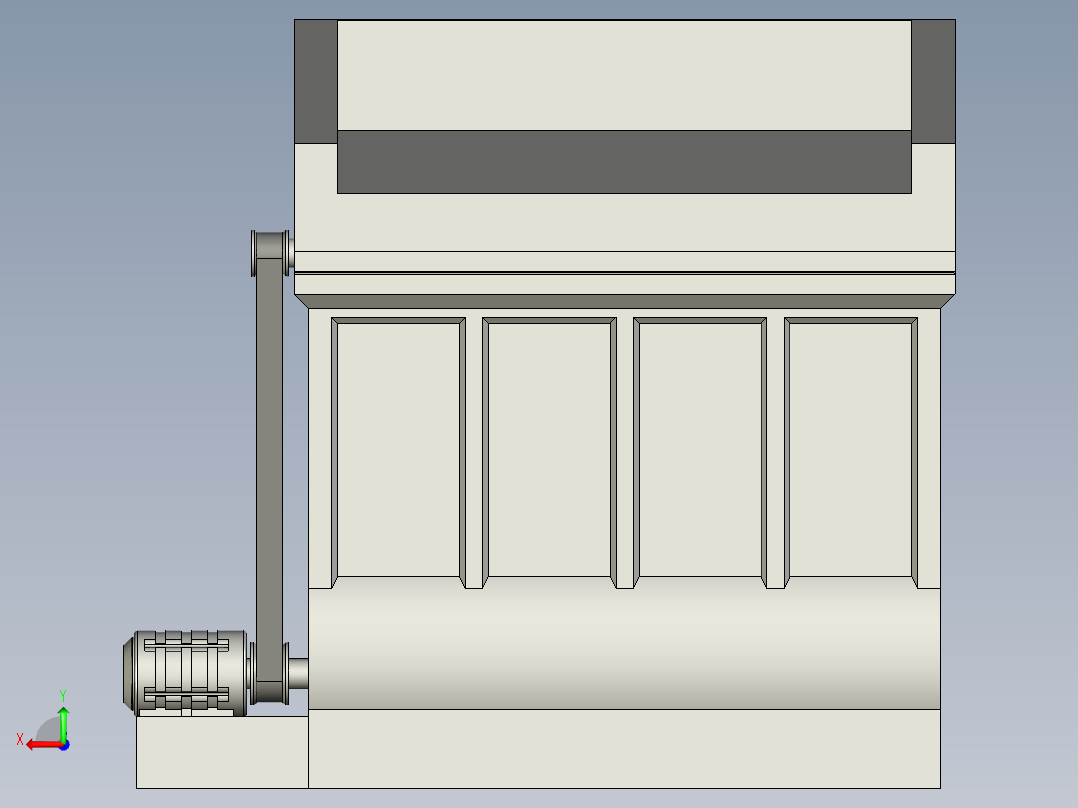 水稻脱粒机后视图