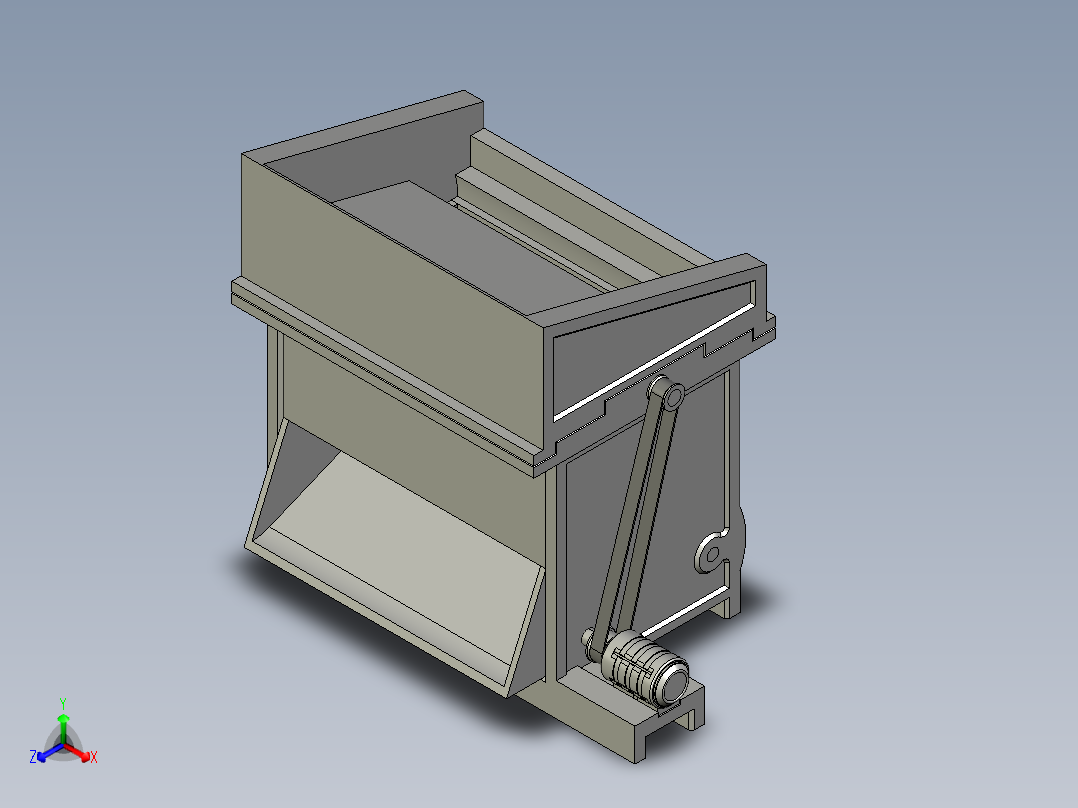水稻脱粒机正等轴测图