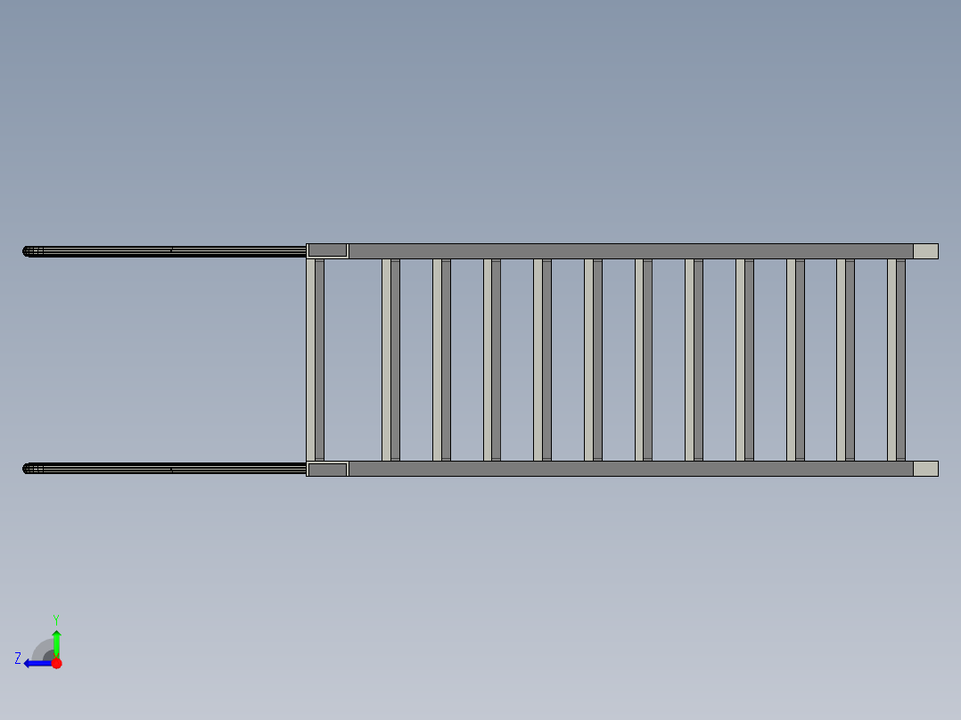 带平台的楼梯   Inventor右视图