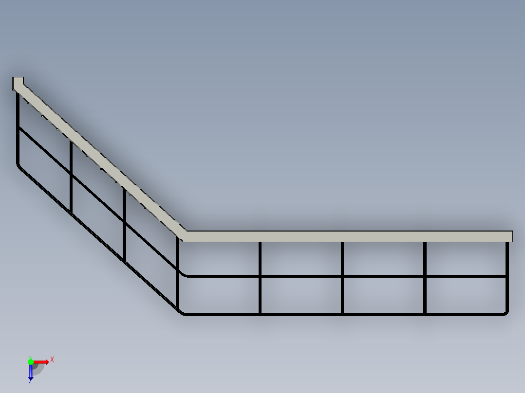 带平台的楼梯   Inventor俯视图