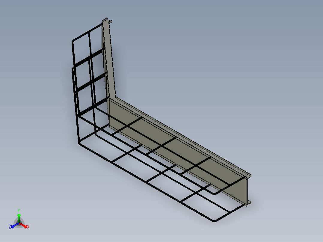 带平台的楼梯   Inventor正等轴测图