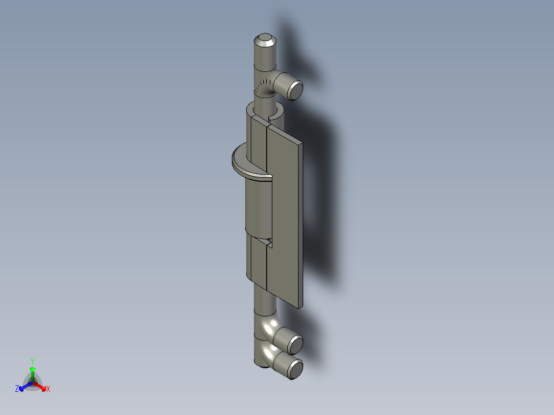 Z弹簧插销H1H2-1正等轴测图