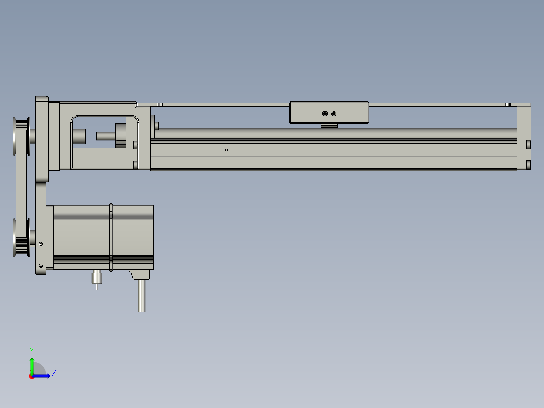 M070-KK86-340-200W-带联轴器反折左视图