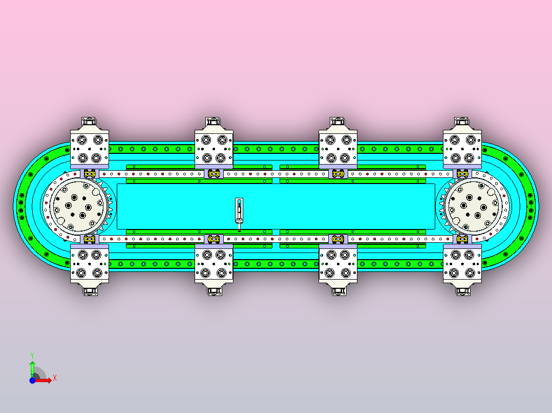 椭圆链条环形导轨前视图