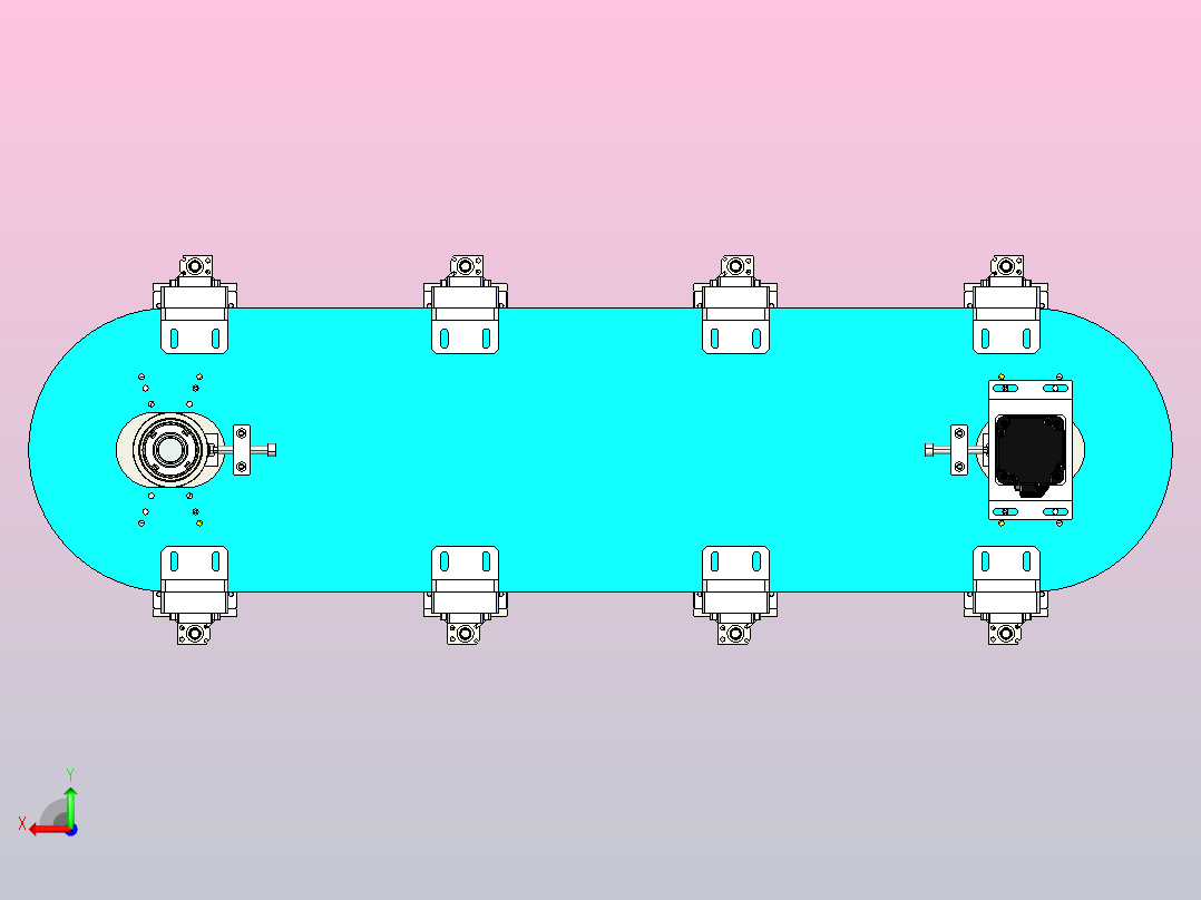 椭圆链条环形导轨后视图
