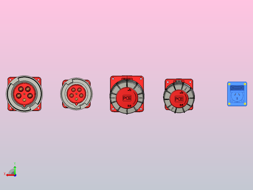 电源插座 380 V 125 A 380 V 63 A 220 V16 A后视图