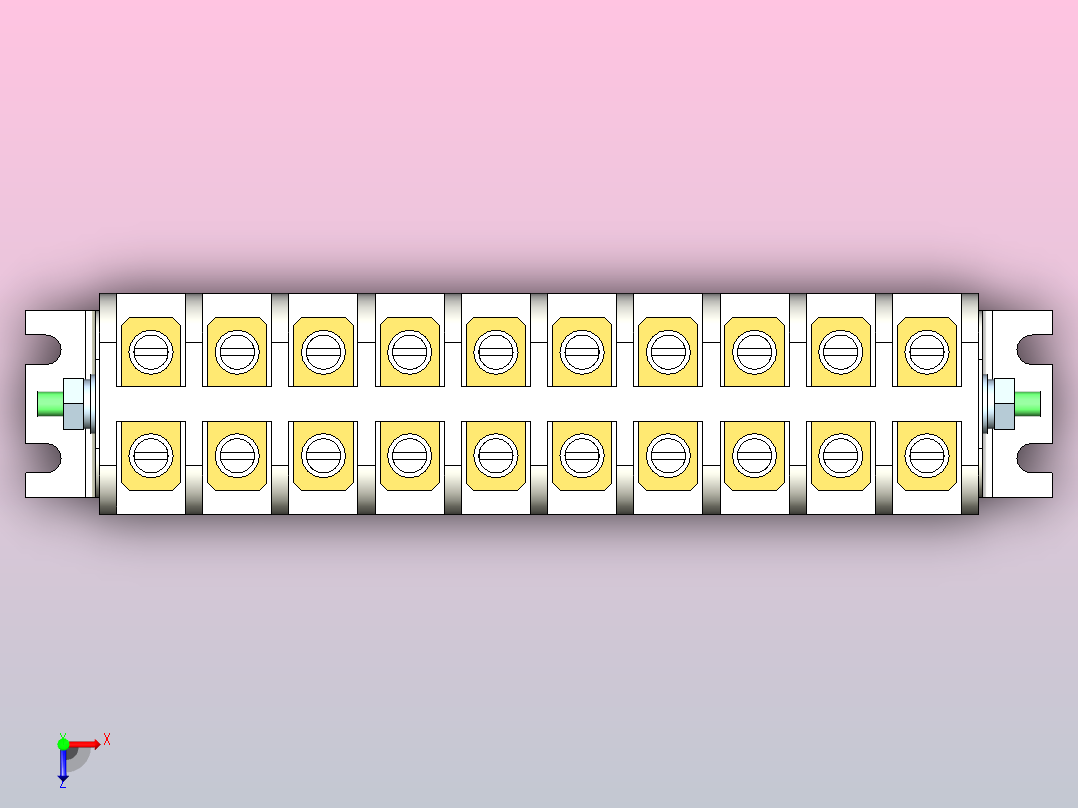 接线盒кб25-10端子排俯视图