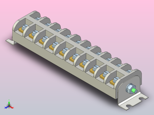 接线盒кб25-10端子排正等轴测缩略图