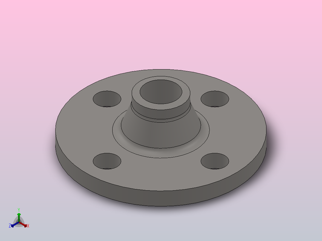 凸面对焊钢制管法兰_20-2.5（系列1）正等轴测图