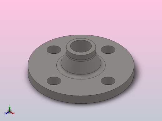 凸面对焊钢制管法兰_20-2.5（系列1）正等轴测缩略图
