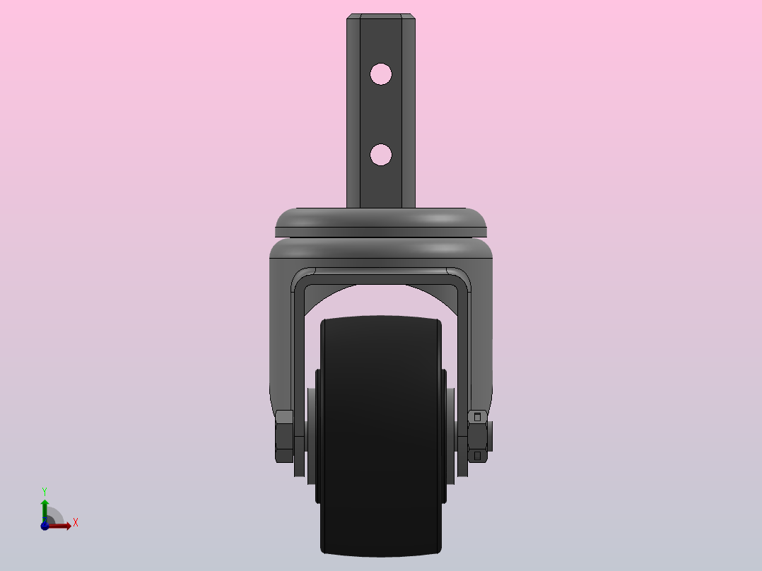 脚轮Colson-3_00314_809 2 1_2 LG X 7_8 SQUARE (MTG31)前视图