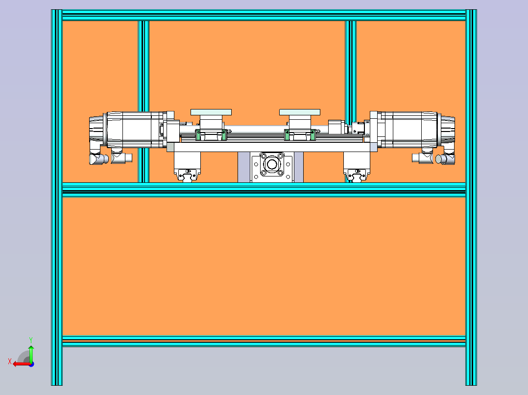 三轴自动化装配工作平台设计后视图