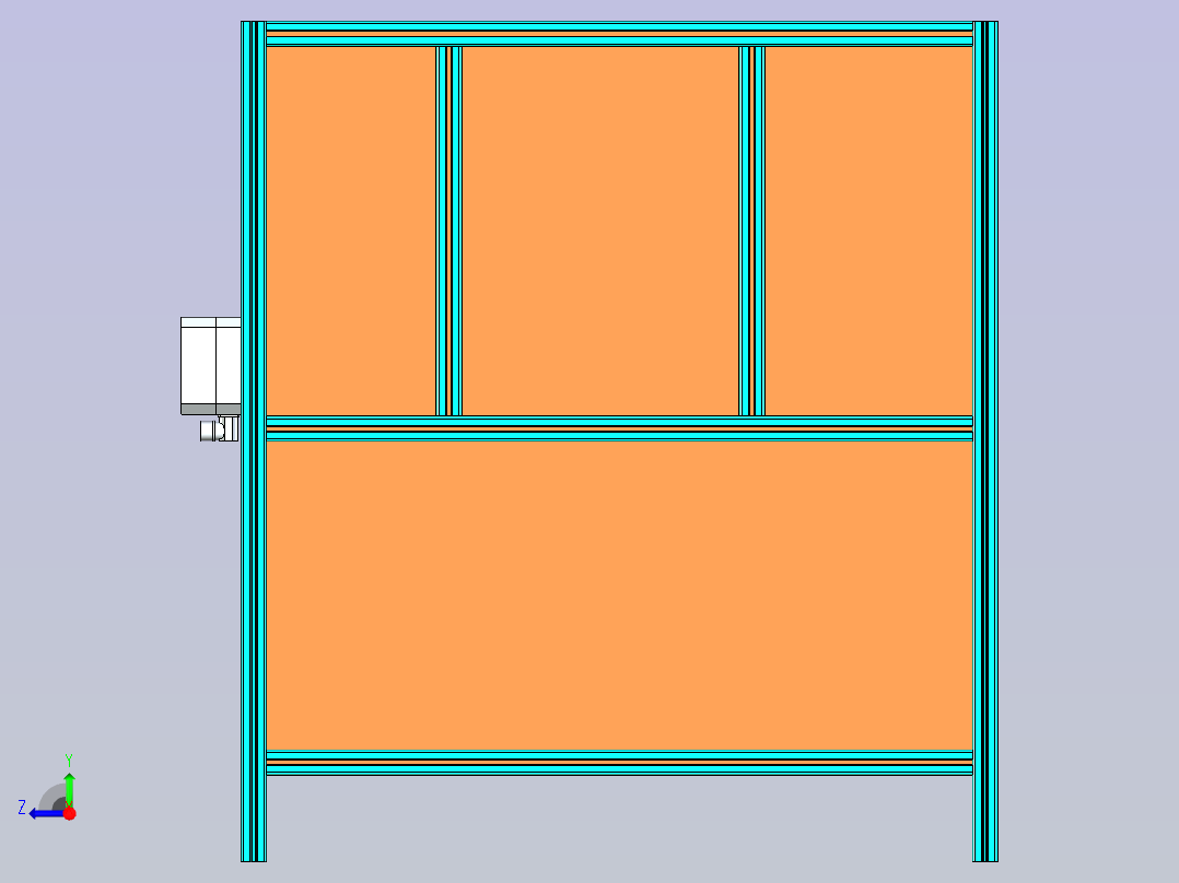三轴自动化装配工作平台设计右视图