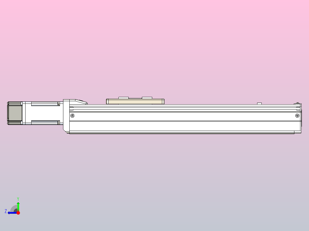 银光单轴机械手直线模组，单轴滑台3d模型BSC-50-P□□-200-1-□-J-01右视图