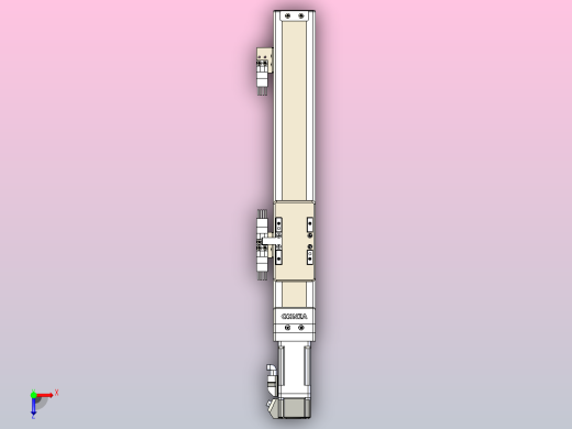 银光单轴机械手直线模组，单轴滑台3d模型BSC-50-P□□-200-1-□-J-01俯视缩略图
