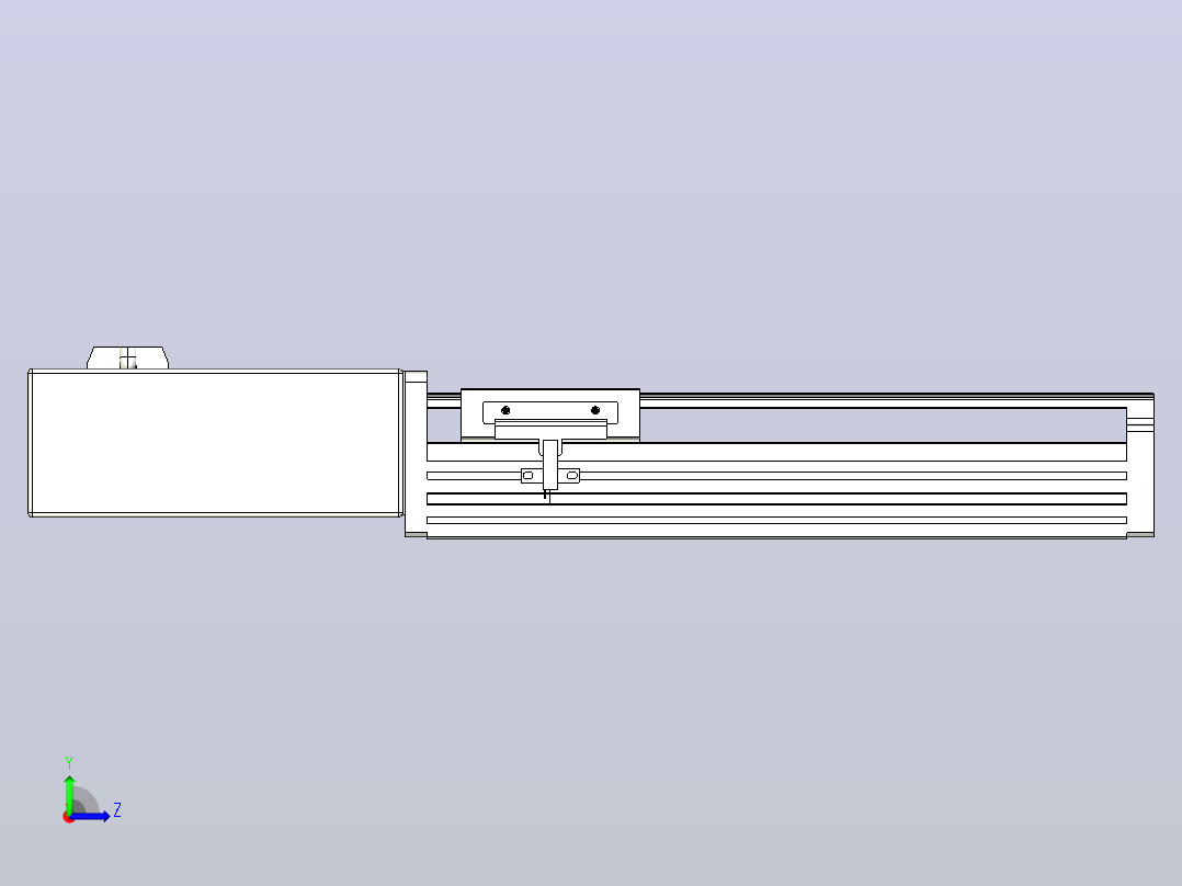 皮带直线轴半封闭可选导轨TPA-HNB-85D-90-L150-MR-C-P20-N3左视图
