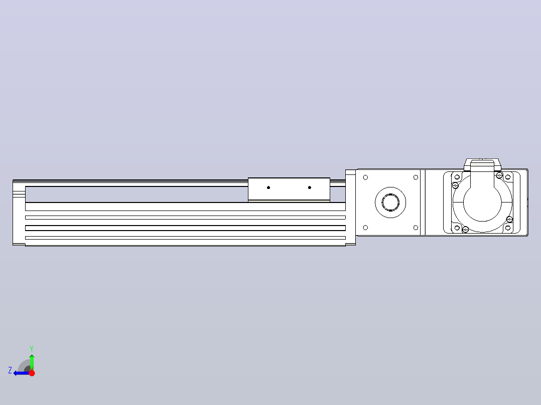 皮带直线轴半封闭可选导轨TPA-HNB-85D-90-L150-MR-C-P20-N3右视图