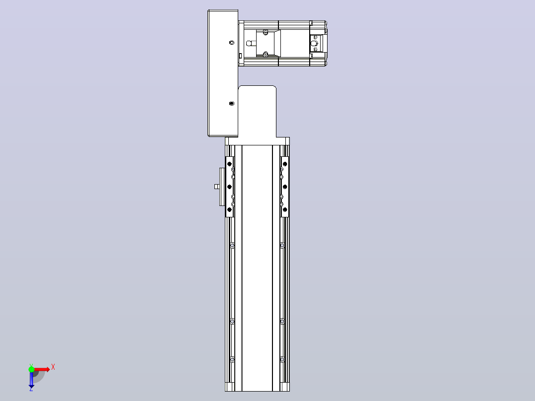 皮带直线轴半封闭可选导轨TPA-HNB-85D-90-L150-MR-C-P20-N3俯视图