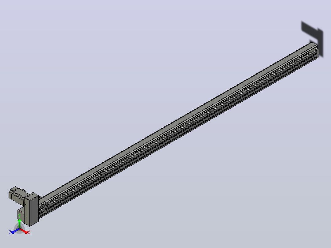 皮带直线轴半封闭可选导轨TPA-HNB-65S-90-L1900-RU-Y-P10-N3主视图