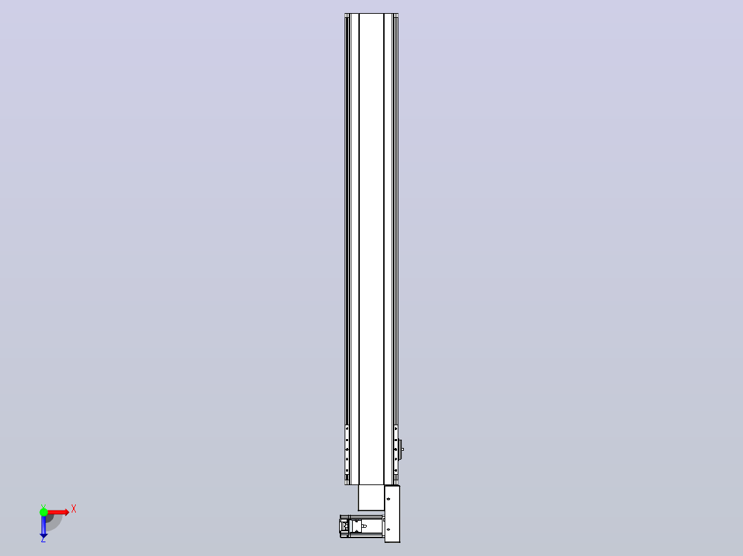 皮带直线轴半封闭可选导轨TPA-HNB-140D-120-L1000-MR-Y-P40-N3俯视图