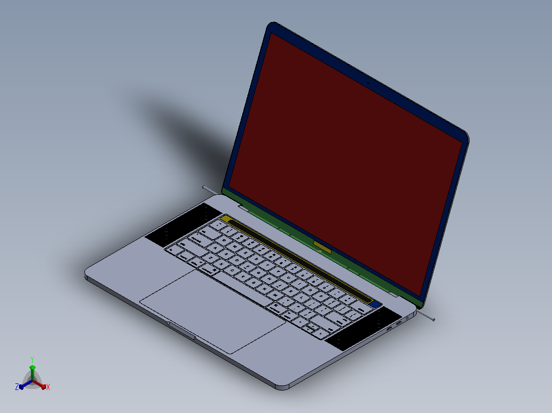 MacBook+15触摸杆2017正等轴测图