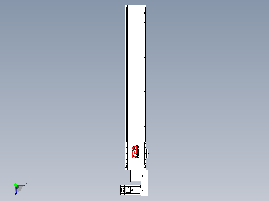 皮带直线轴半封闭可选导轨TPA-HNB-120D-110-L700-MR-C-P40-N3俯视图