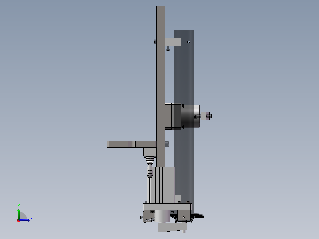 立柱气动焊接夹具设计 sw2020工程图左视图