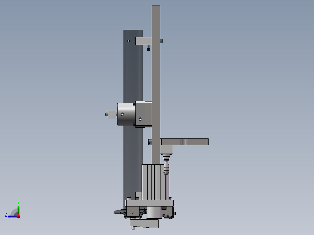 立柱气动焊接夹具设计 sw2020工程图右视图