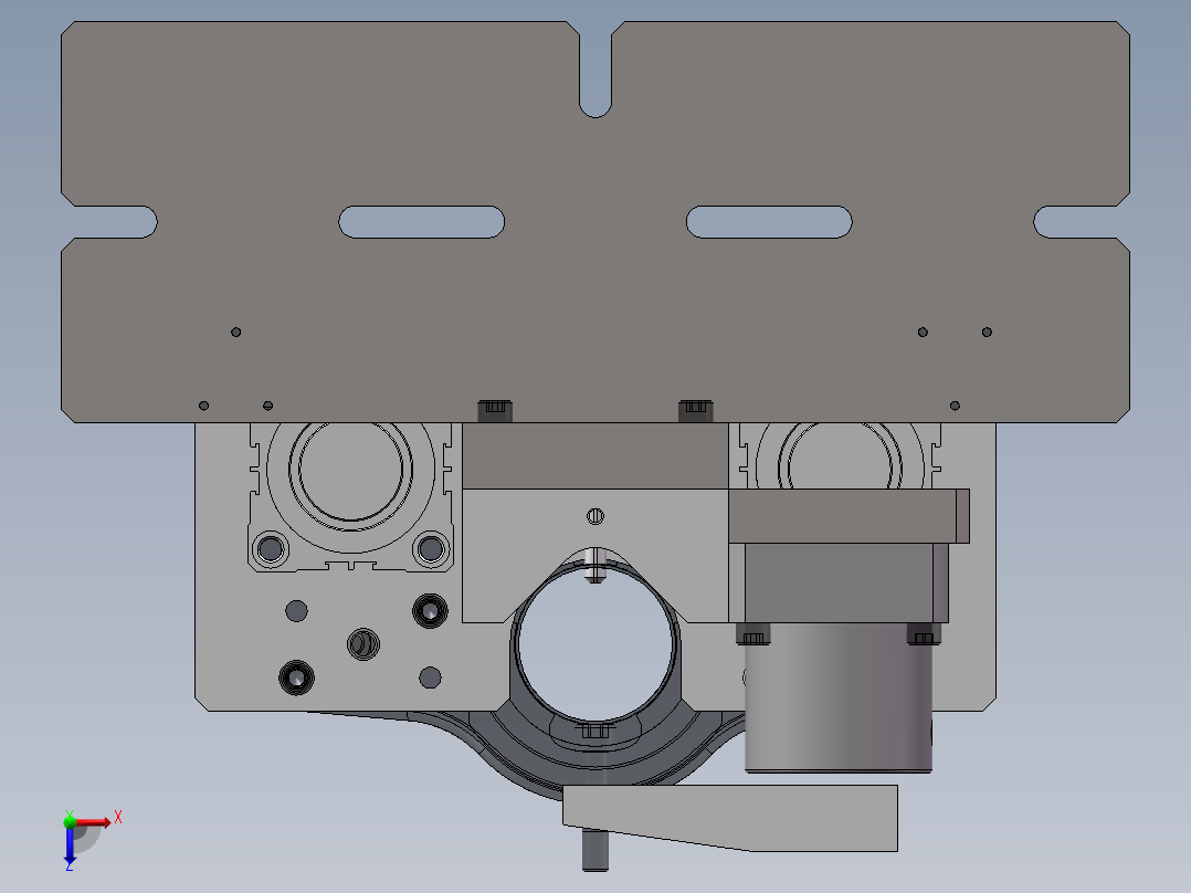 立柱气动焊接夹具设计 sw2020工程图俯视图