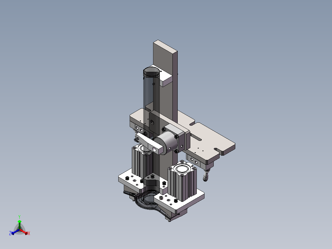 立柱气动焊接夹具设计 sw2020工程图正等轴测图