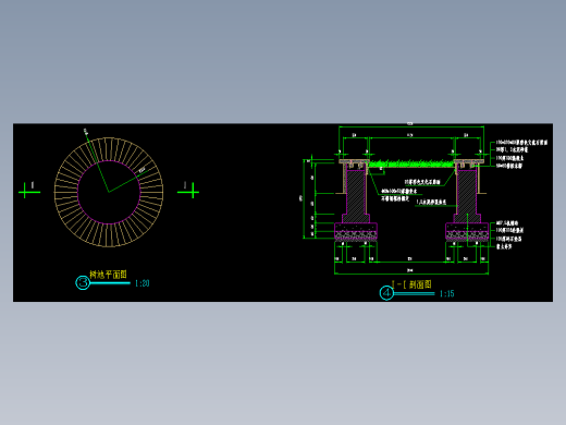 圆形树池做法大样园林景观节点详cad图图纸