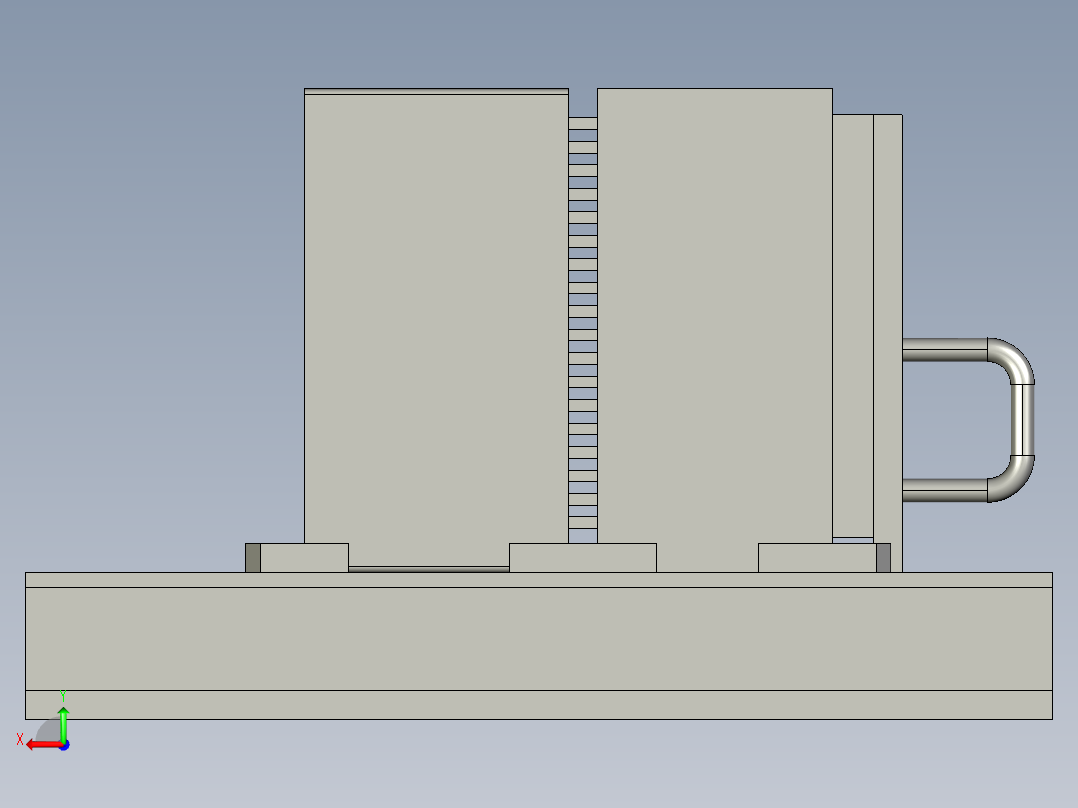 料架挤压设备3D模型后视图