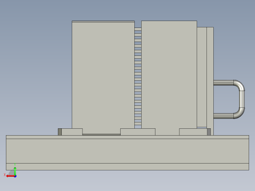 料架挤压设备3D模型后视缩略图