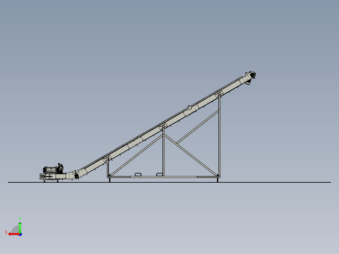 提升输送带后视图