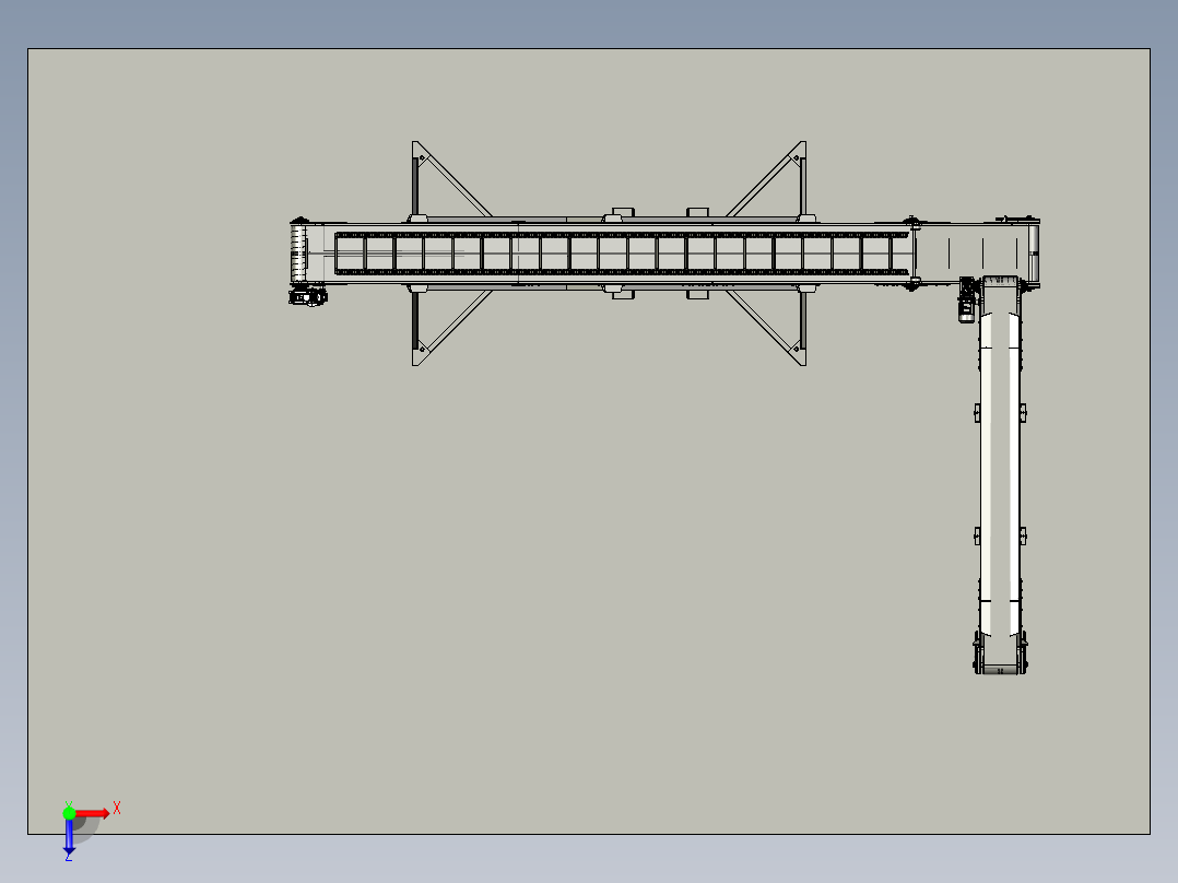 提升输送带俯视图