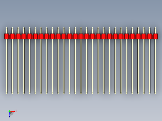 彩色公头100mil（2.54mm）系列-DS1021_red_1x27p_100mil_Type43_rev1.0俯视缩略图