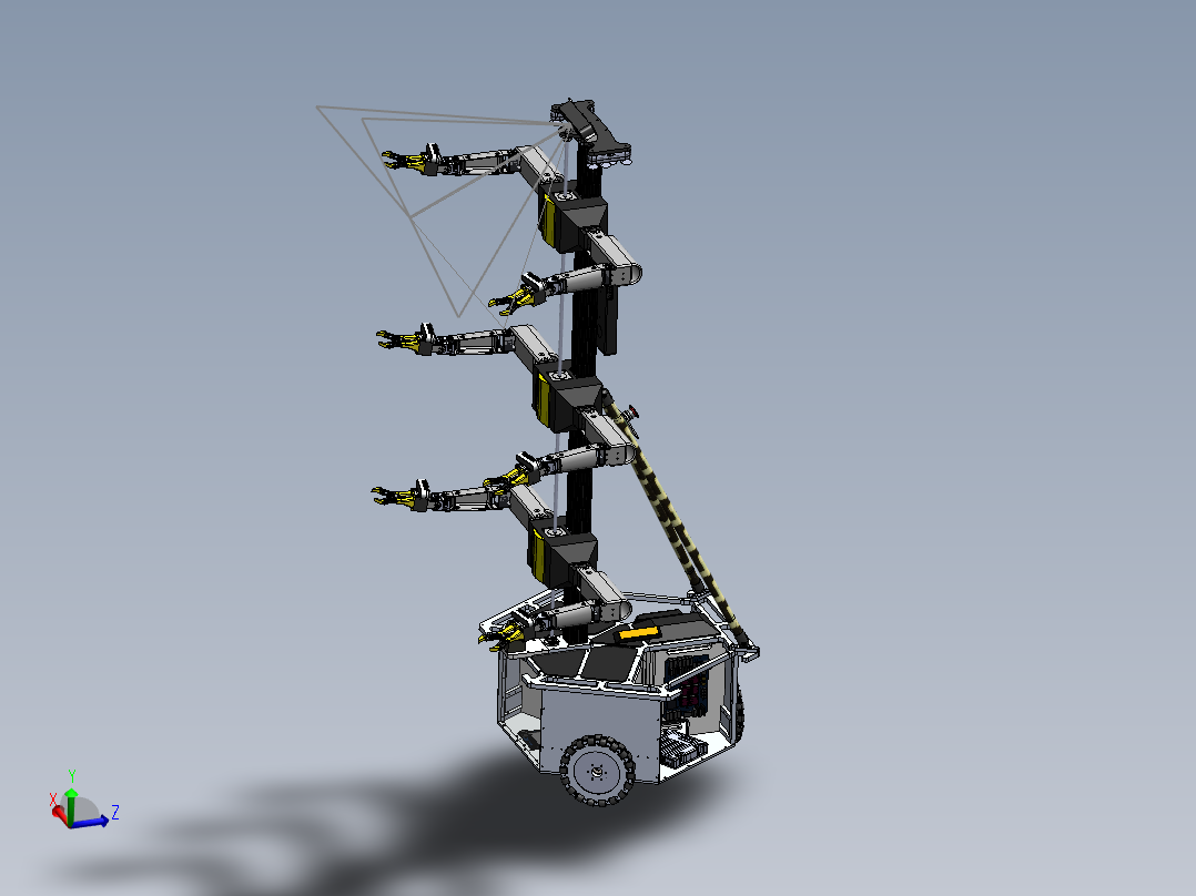 Stickbug 6机械臂授粉机器人3D图纸 Solidworks设计