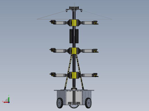 Stickbug 6机械臂授粉机器人3D图纸 Solidworks设计后视缩略图