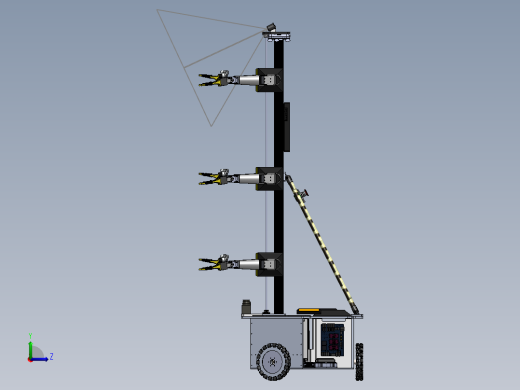 Stickbug 6机械臂授粉机器人3D图纸 Solidworks设计左视缩略图