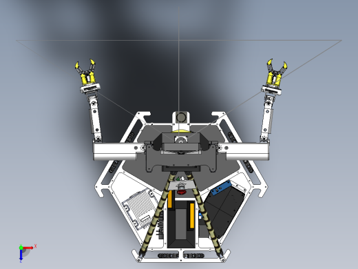 Stickbug 6机械臂授粉机器人3D图纸 Solidworks设计俯视缩略图