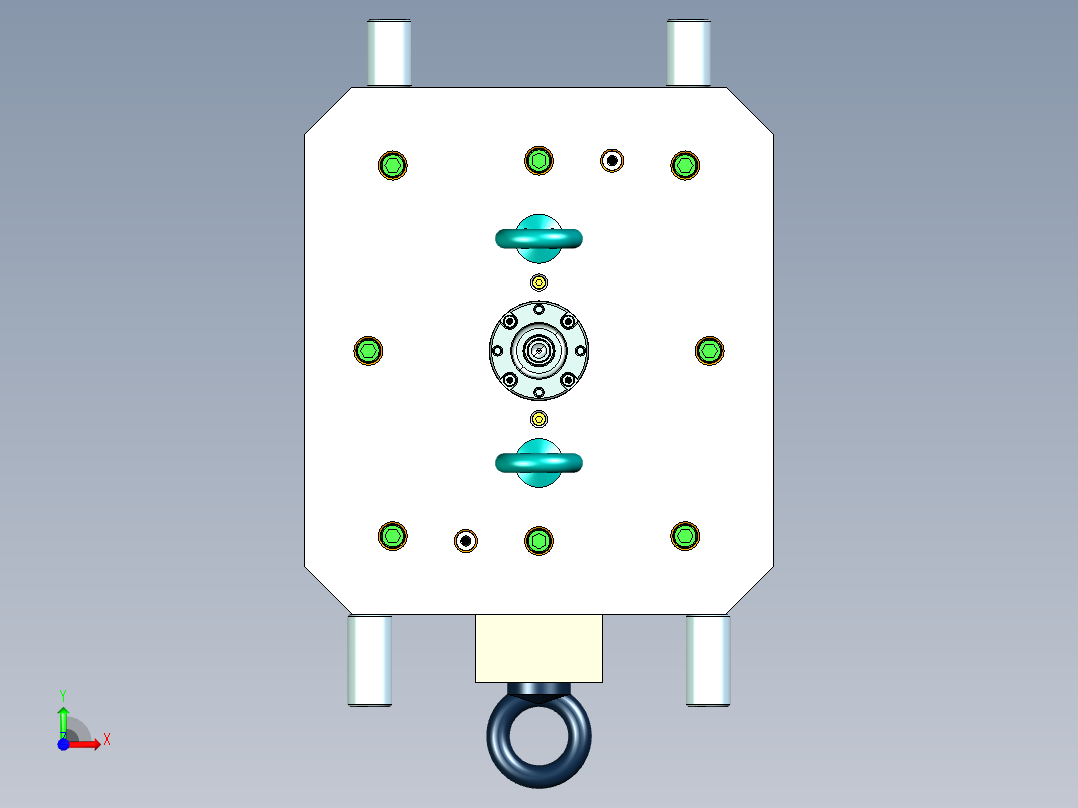 出口印度48穴全热流道注射器推杆高精密模具前视图