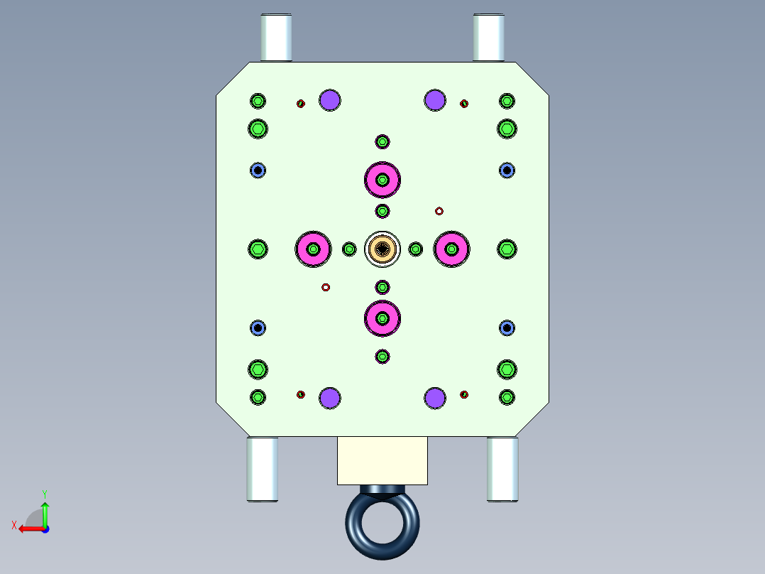 出口印度48穴全热流道注射器推杆高精密模具后视图