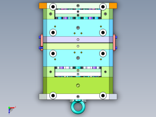 出口印度48穴全热流道注射器推杆高精密模具俯视缩略图