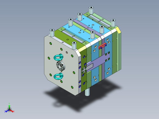 出口印度48穴全热流道注射器推杆高精密模具正等轴测缩略图